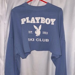 Pacsun cropped blue crewneck